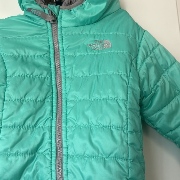 THE NORTH FACE Reversible Mossbud Swirl Insulated Jacket teal size 12/18 - Picture 2 of 11